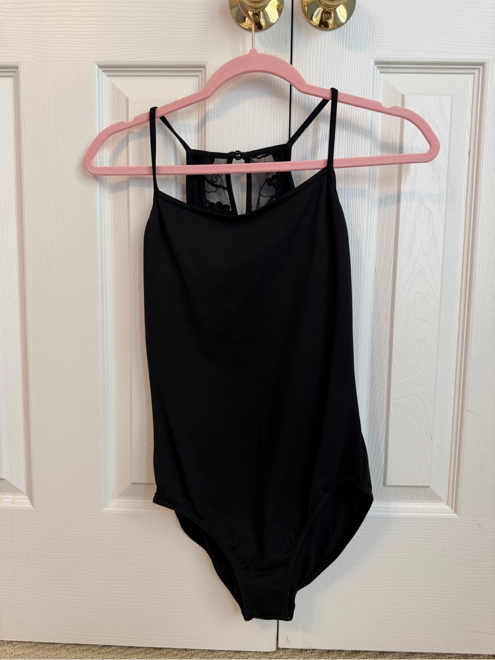 Bloch Black Lace-Back Camisole Leotard